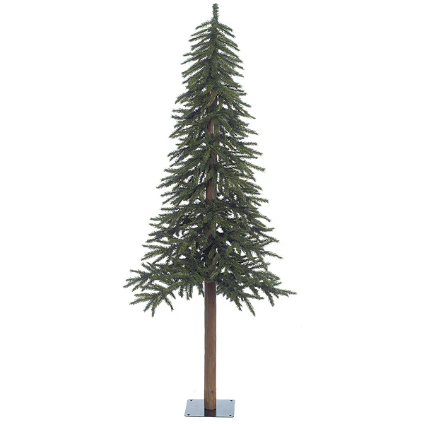 6'Hx29"W Natural Trunk Alpine Artificial Tree, Unlit -Green