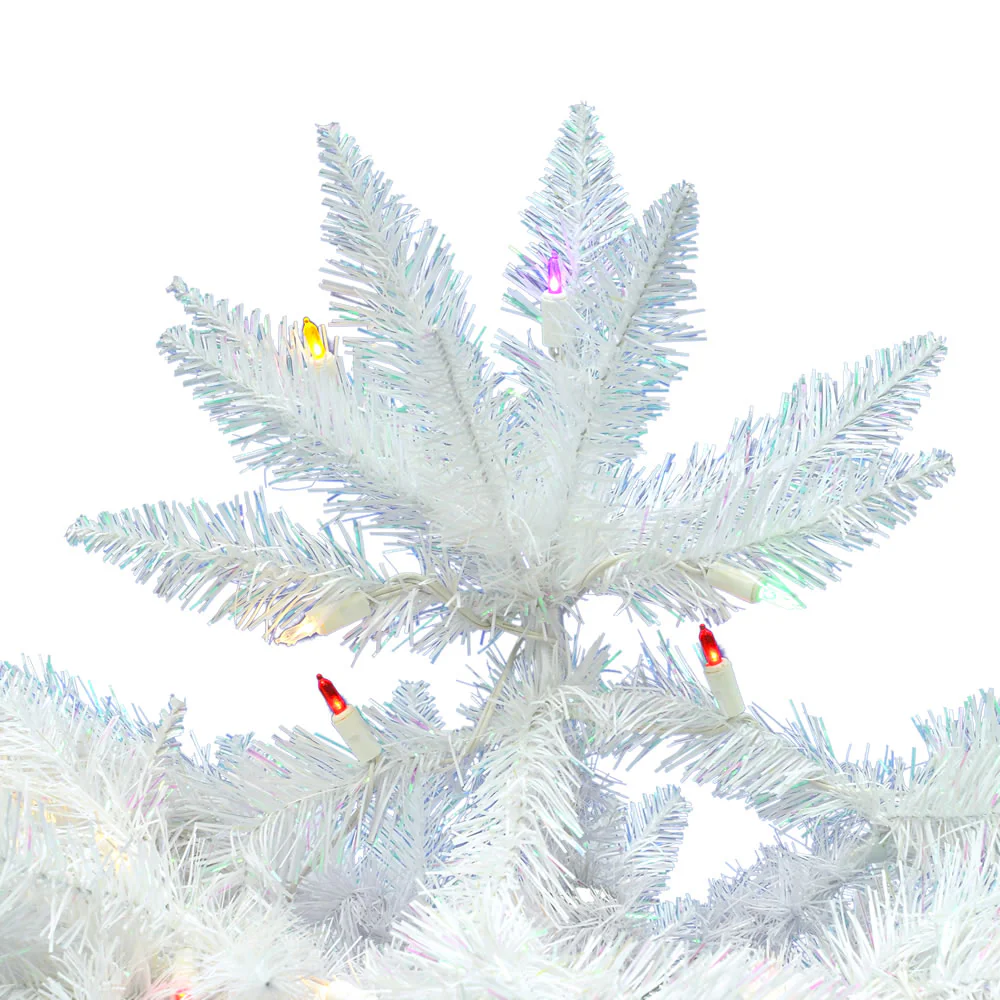 6'Hx29"W Pencil Sparkle White Spruce Artificial Christmas Tree, LED Pre-Lit (Multicolor) -White - Image 2