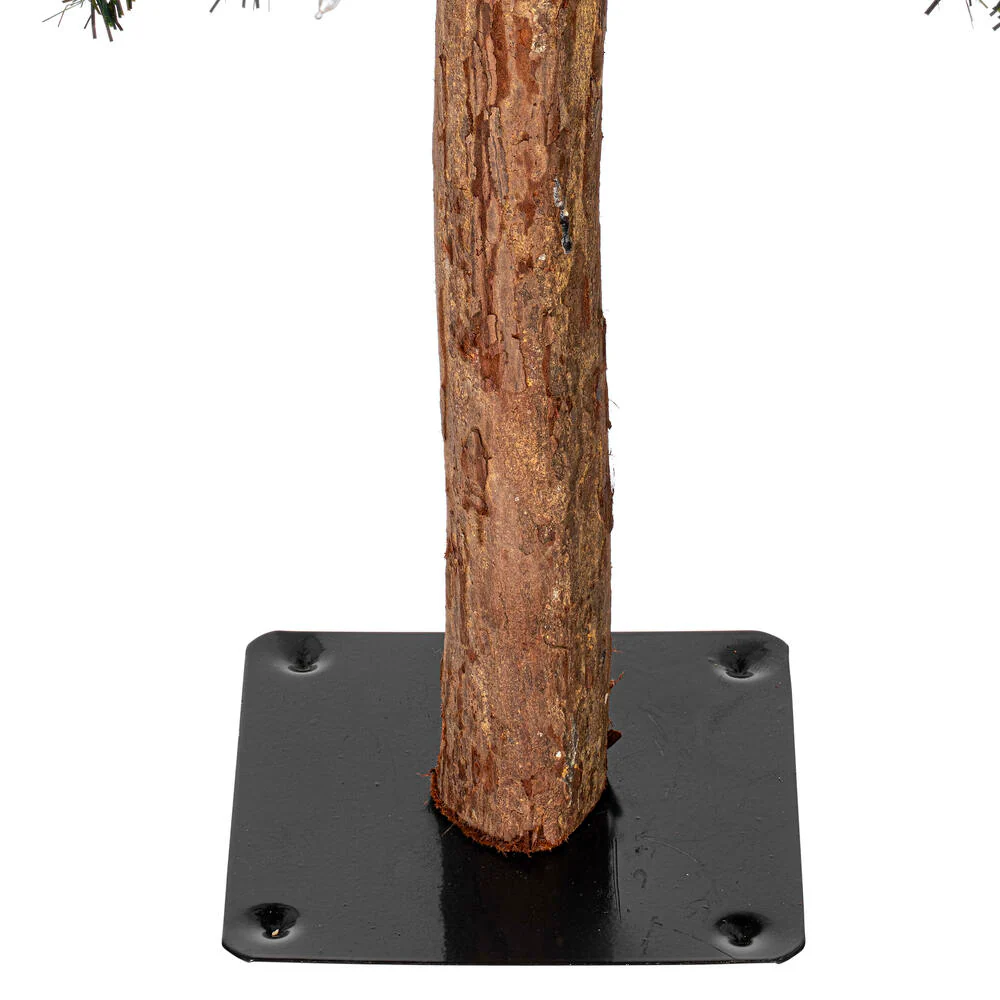 6'Hx33"W Set Of Natural Trunk Alpine Artificial Christmas Trees, LED Pre-Lit -Green - Image 4