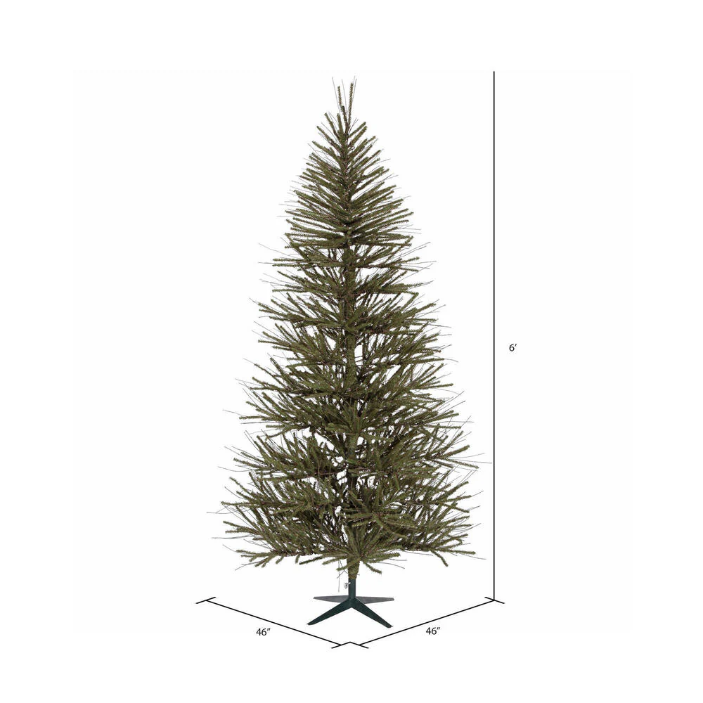 6'Hx40"W Vienna Twig Artificial Christmas Tree, Unlit -Brown/Green - Image 3