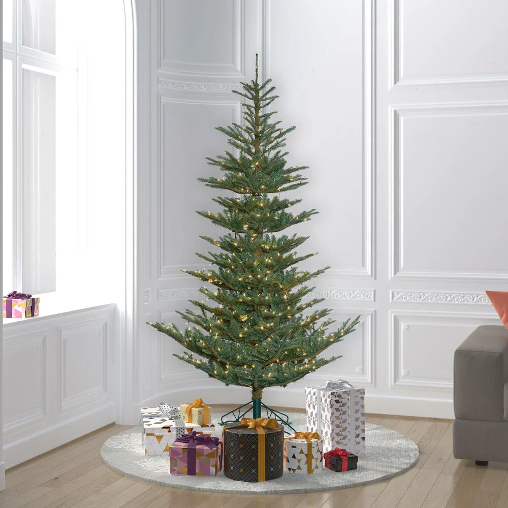 6'Hx48"W PE Alberta Blue Spruce Artificial Christmas Tree, Micro LED Pre-Lit (Multi-Mode) -Green - Image 8