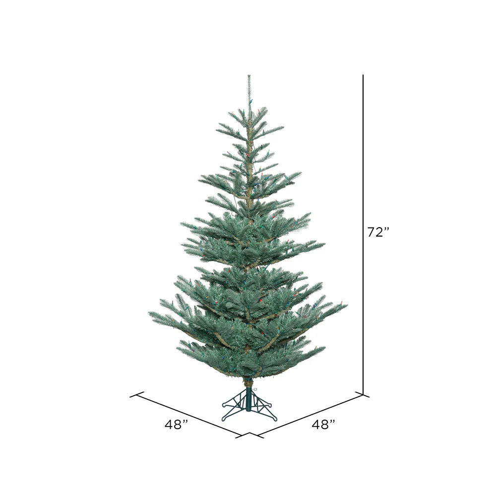 6'Hx48"W PE Alberta Blue Spruce Artificial Christmas Tree, Unlit -Green - Image 3