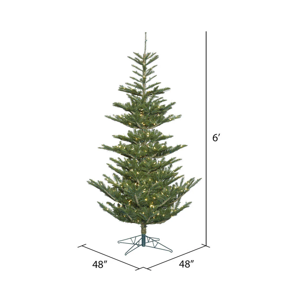 6'Hx48"W PE Alberta Spruce Artificial Christmas Tree, LED Pre-Lit -Green - Image 3