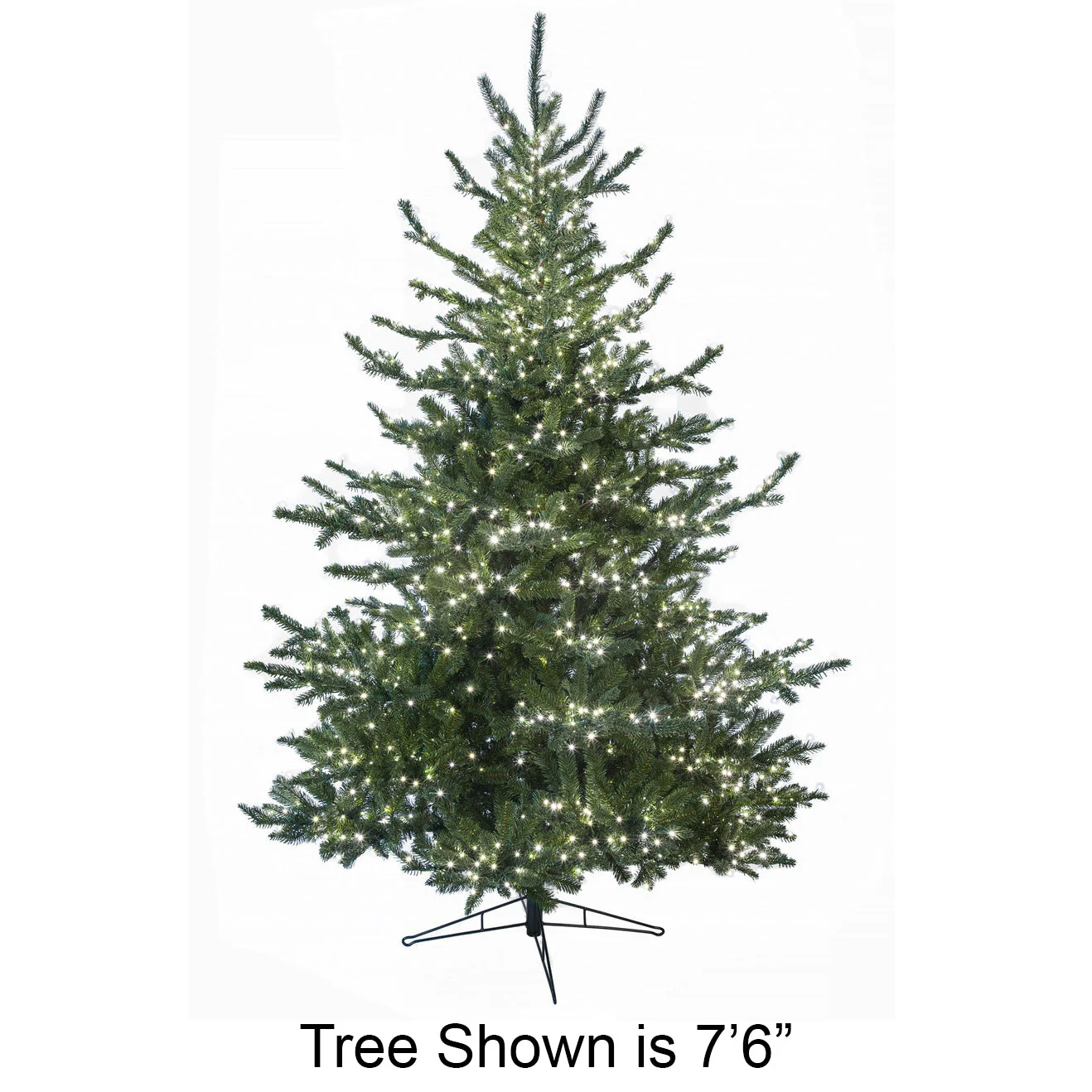6'Hx50"W PE Pacific Fir Artificial Christmas Tree, Micro LED Pre-Lit -Green
