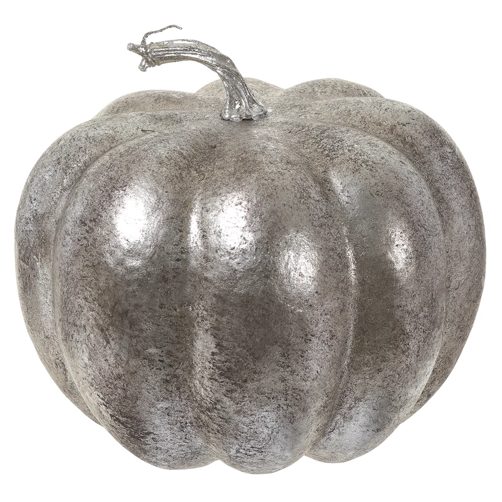 6"Hx7"W Artificial Pumpkin -Platinum (Pack of 6)