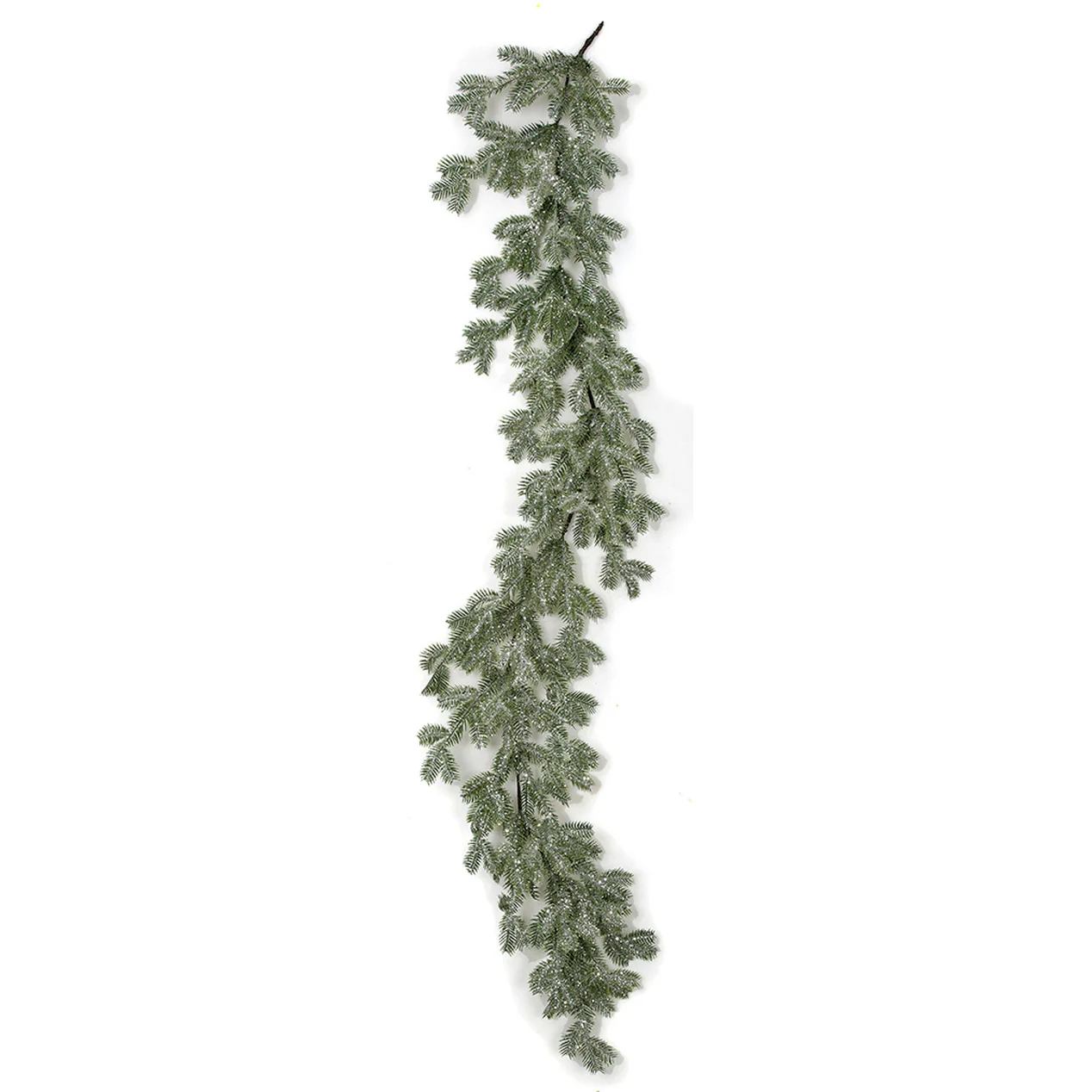6'Lx11"W Frosted & Glittered Artificial Hemlock Garland -Green/Silver (Pack of 6)
