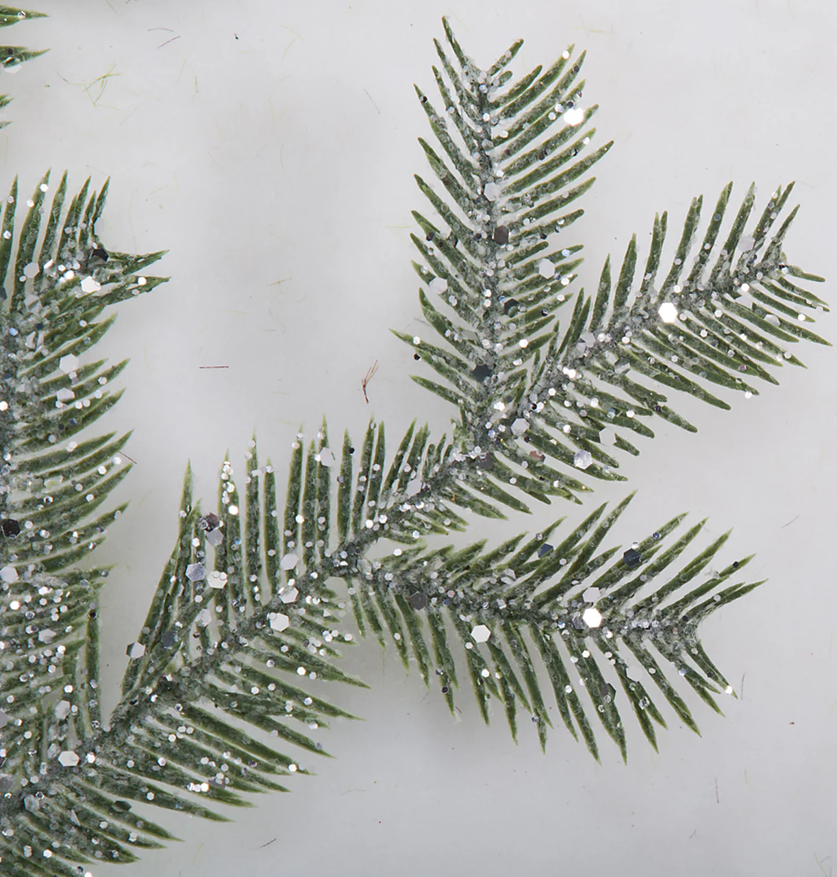 6'Lx11"W Frosted & Glittered Artificial Hemlock Garland -Green/Silver (Pack of 6) - Image 2