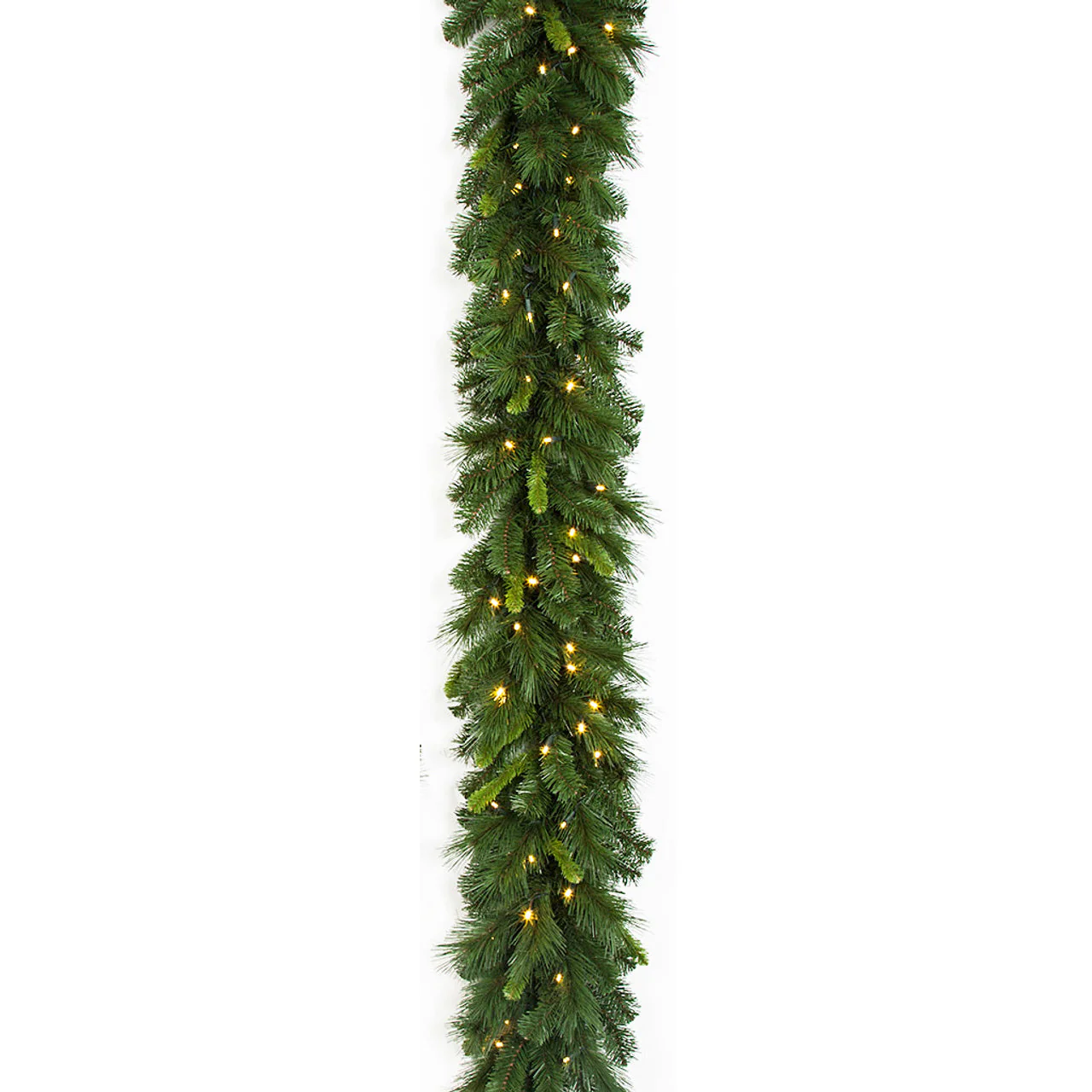 6'Lx12"W Artisan Mixed Pine Artificial Garland, Battery LED Pre-Lit -Green (Pack of 2)