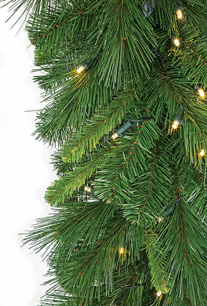 6'Lx12"W Artisan Mixed Pine Artificial Garland, Battery LED Pre-Lit -Green (Pack of 2) - Image 3