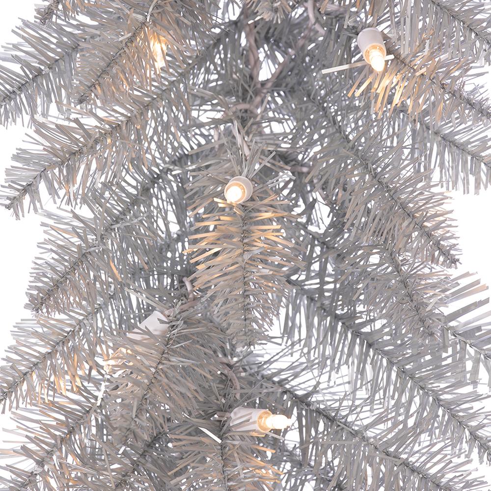 6'Lx12"W Tinsel Artificial Garland, LED Pre-Lit -Champagne (Pack of 12) - Image 4