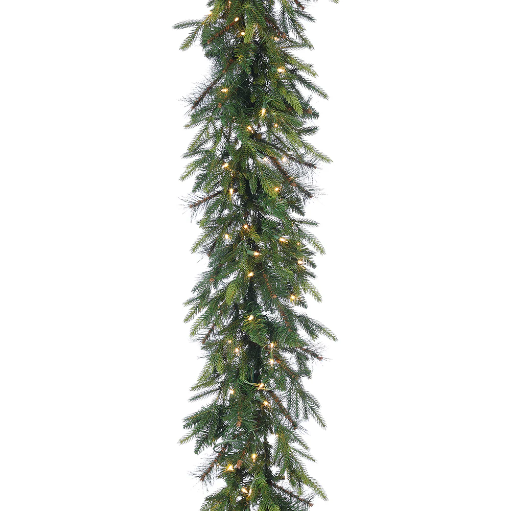 6'Lx14"W Colorado Mixed Pine Artificial Garland, Pre-Lit -Green (Pack of 2)