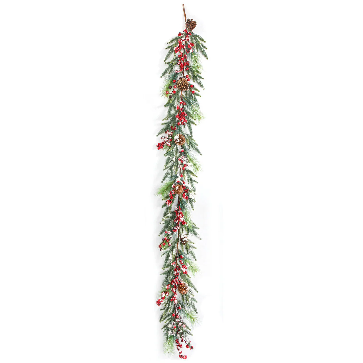 6'Lx8"W PE Snowy Berry & Pine Artificial Garland -Red/Green (Pack of 4)