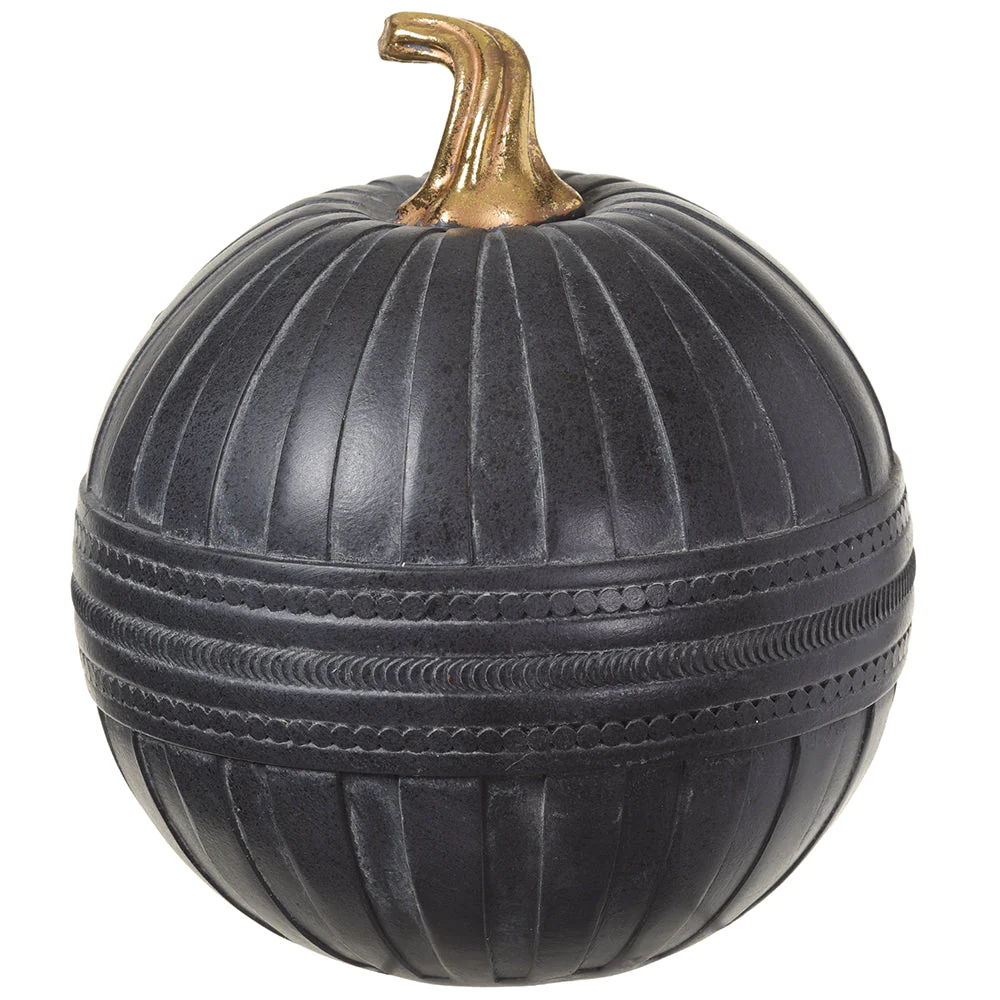 7.5"Hx7"W Halloween Pumpkin -Black (Pack of 4)