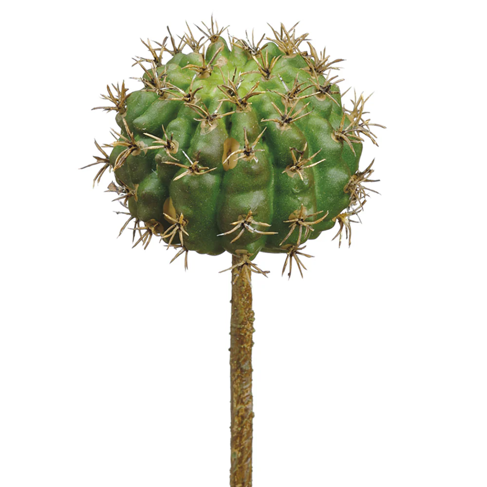 7" Barrel Cactus Artificial Stem Pick -Green (Pack of 24)