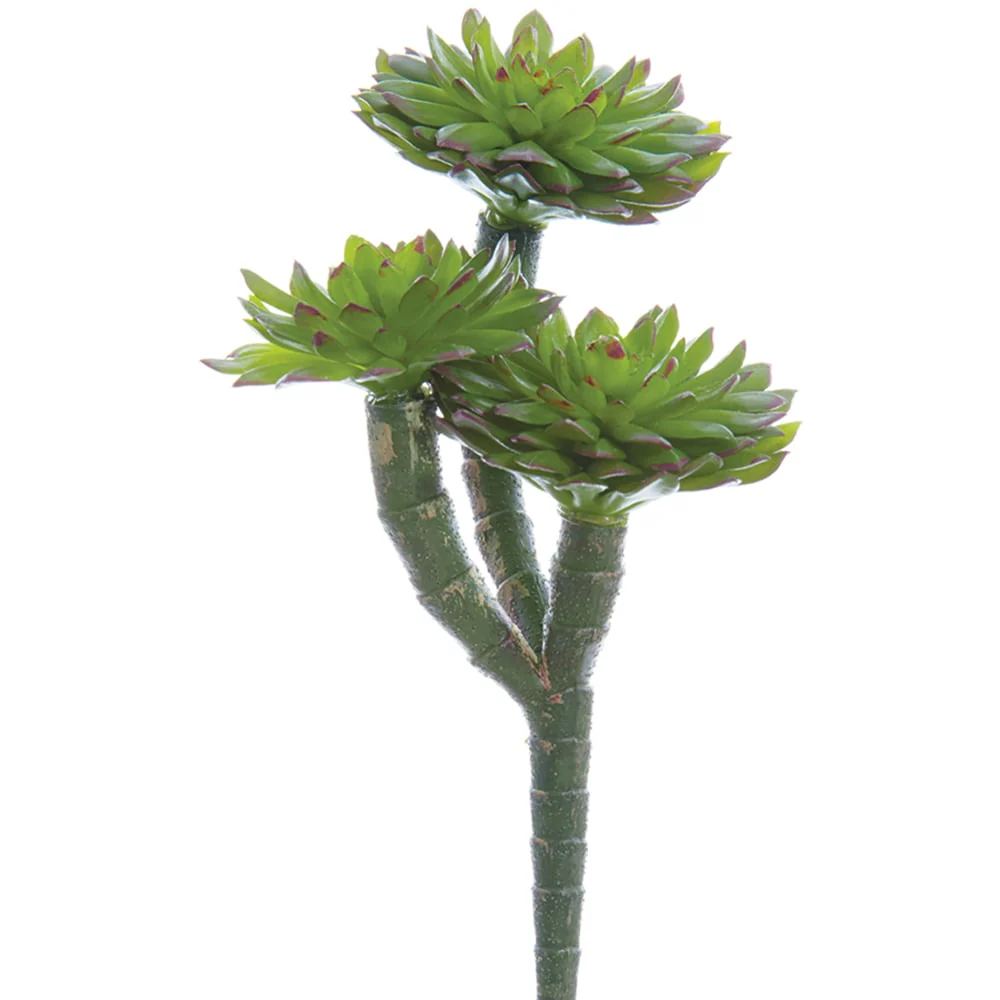 7" Echeveria Artificial Stem Pick -Green/Burgundy (Pack of 12)