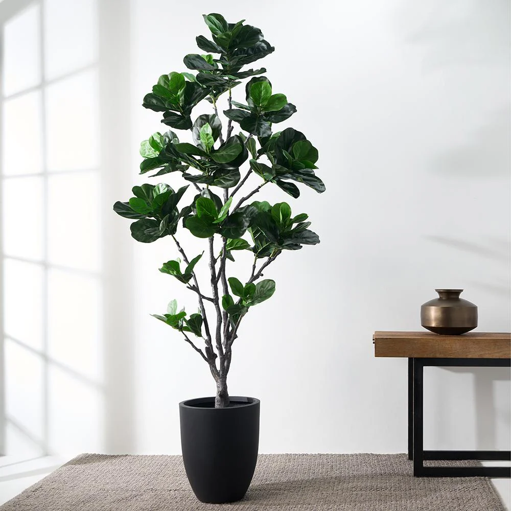 7' Fiddle Leaf Fig Faux Tree w/Pot -Green - Image 2