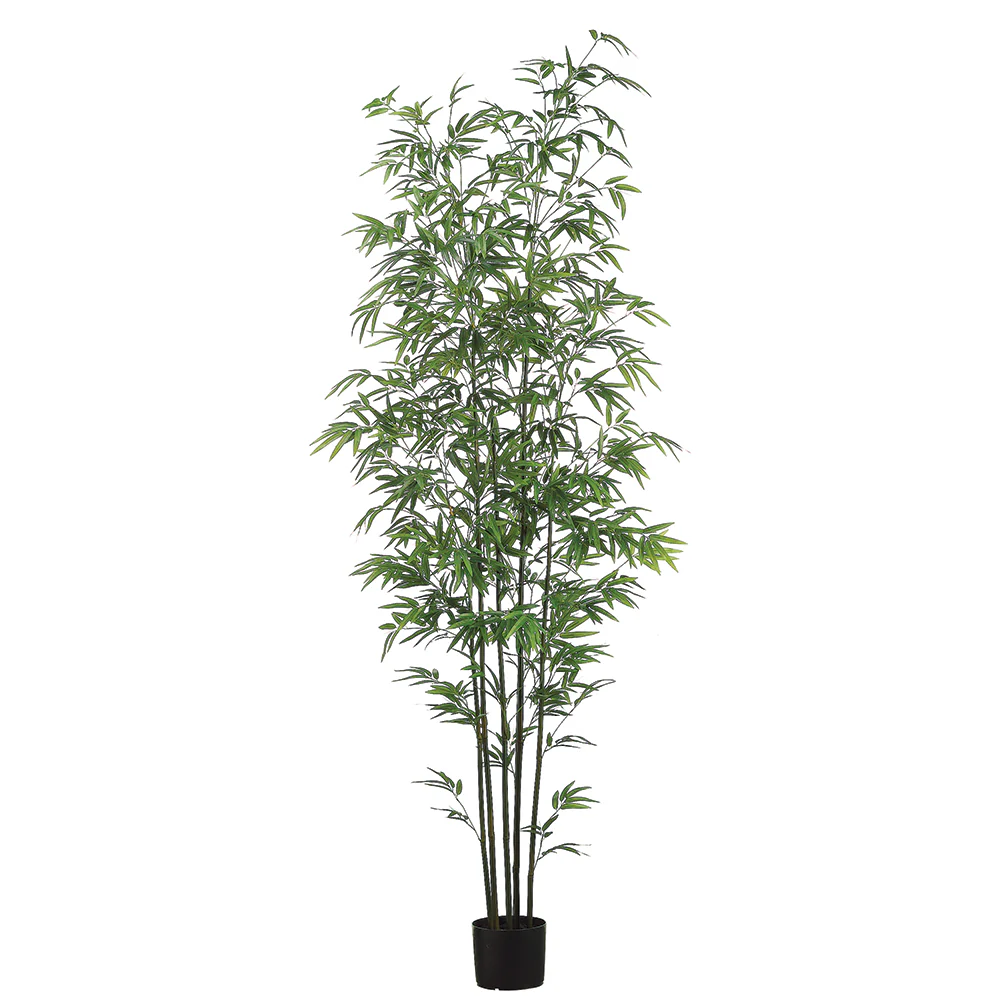7' Mini Green Stem Bamboo Silk Tree w/Pot -2 Tone Green