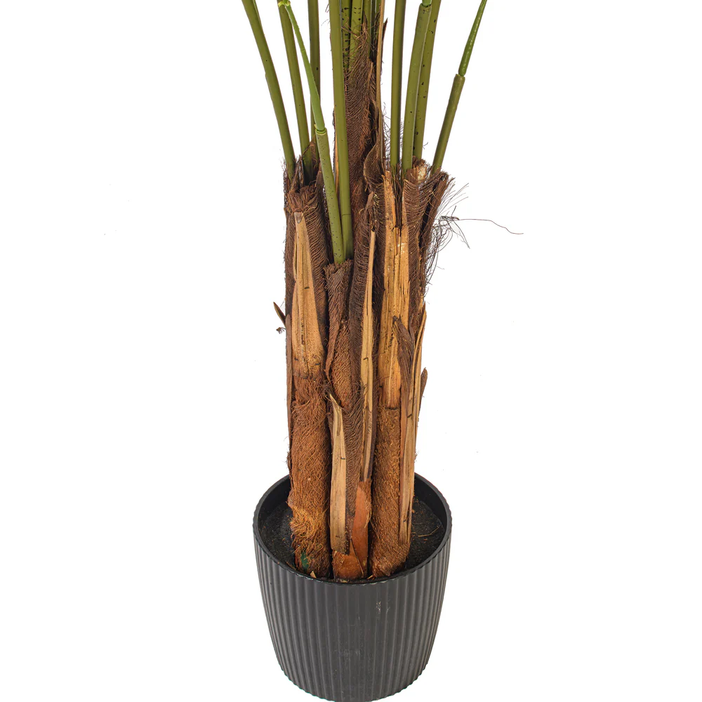 7' Silk Areca Palm Tree w/Plastic Pot -Green - Image 3