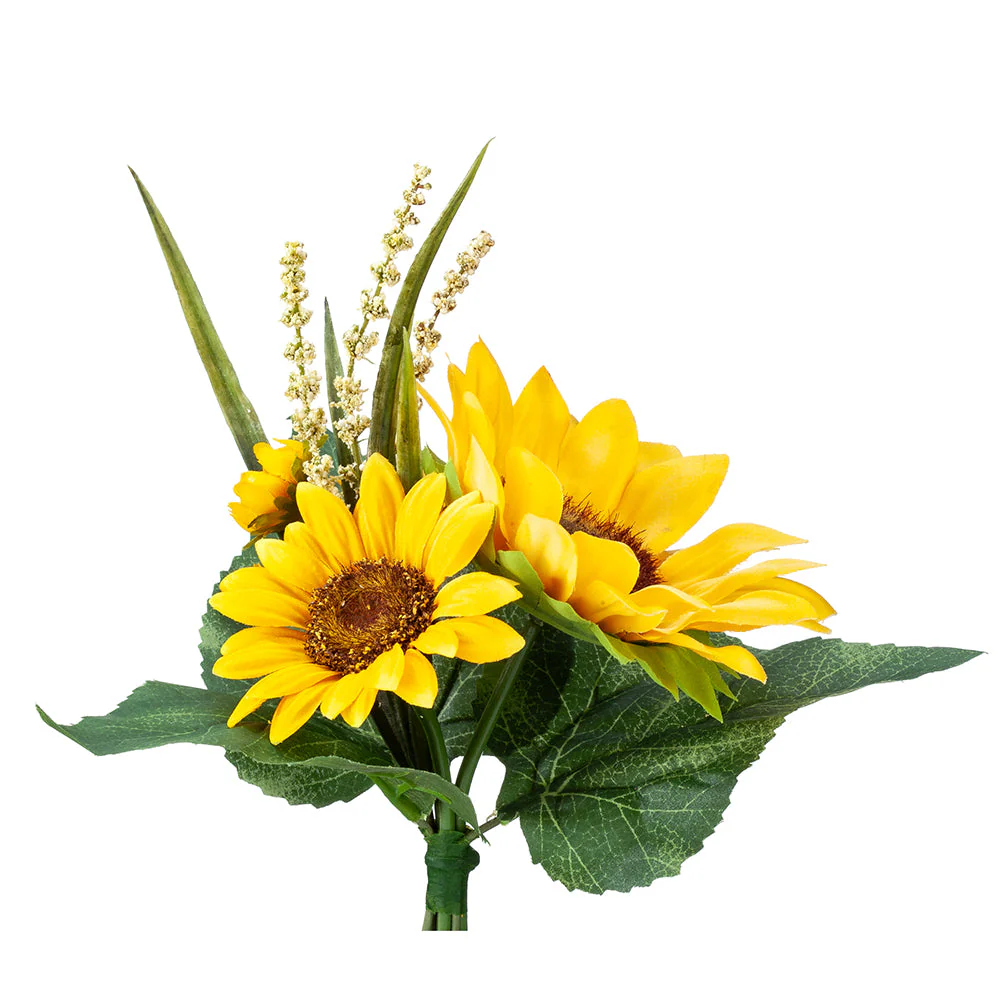 7" Sunflower Silk Flower Bouquet -Yellow (Pack of 12)