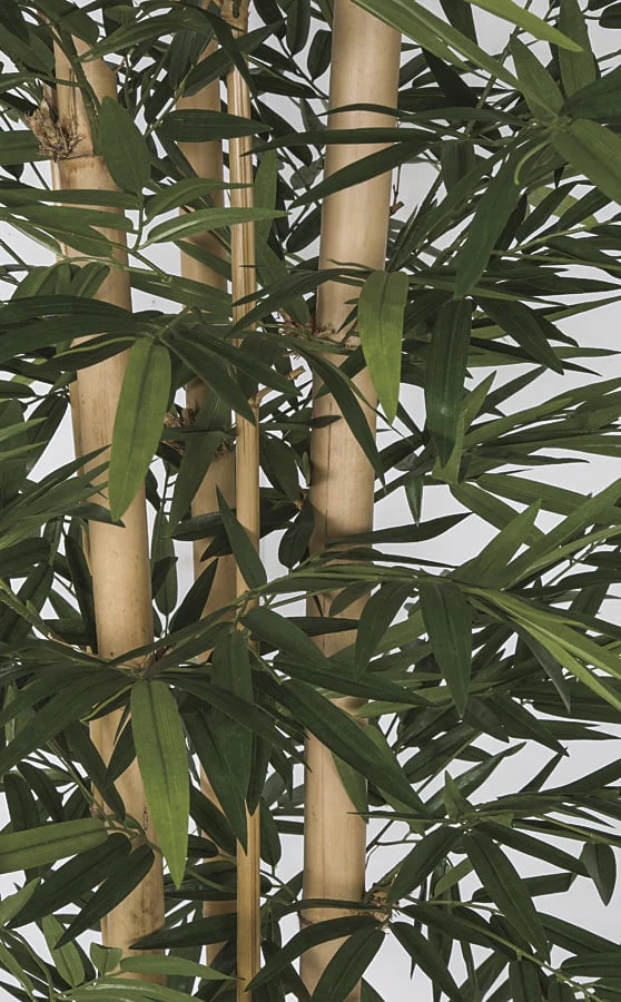 7' Thick & Thin Cane Silk Bamboo Tree w/Pot -1,664 Leaves -Green - Image 2