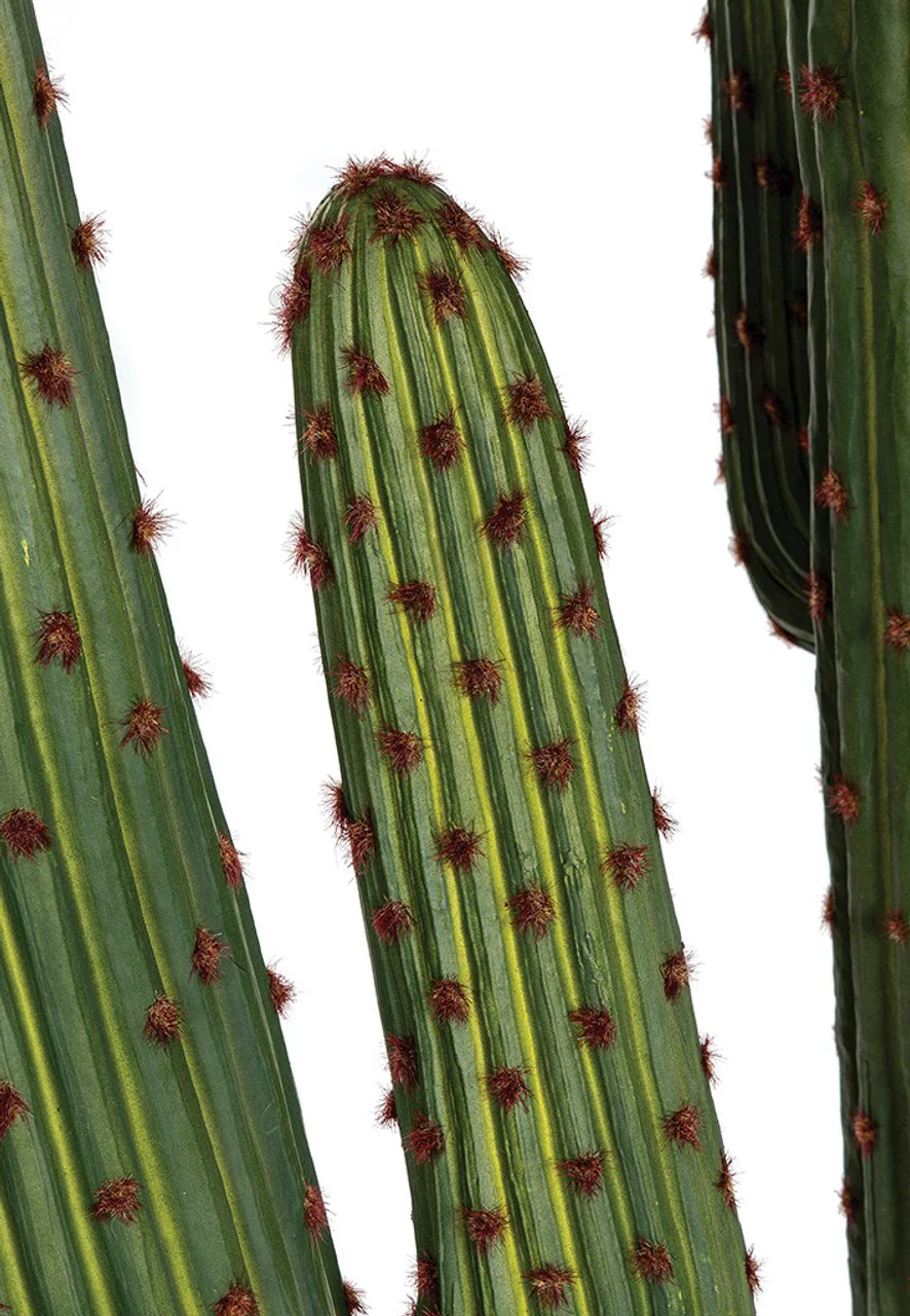 7'11" Plastic Saguaro Cactus Artificial Stem With Red/Brown Needles -Green - Image 2