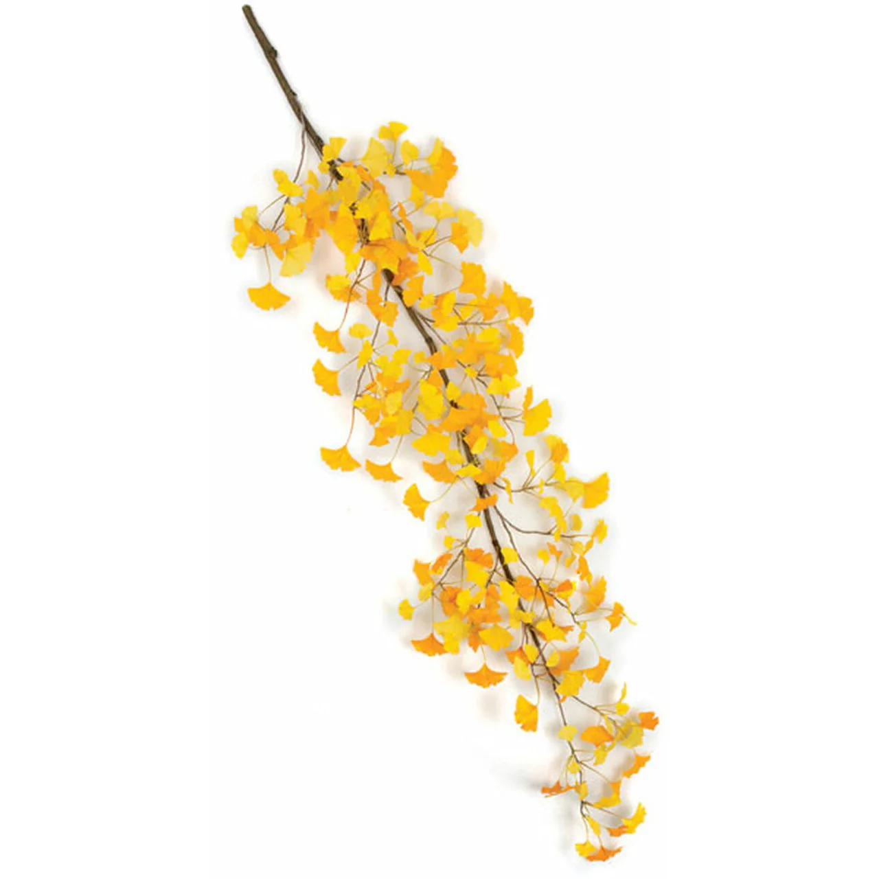 72" Hanging Silk Ginkgo Leaf Branch Stem -Yellow (Pack of 4)