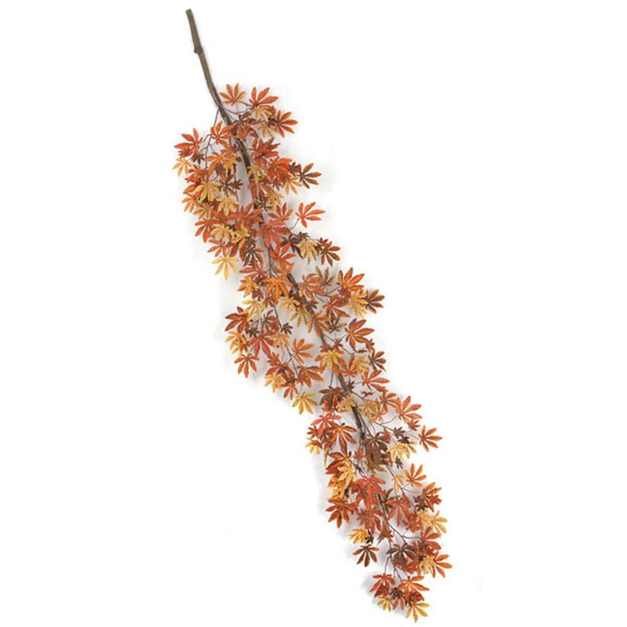 72" Hanging Silk Japanese Maple Leaf Branch Stem -Rust/Brown (Pack of 4)