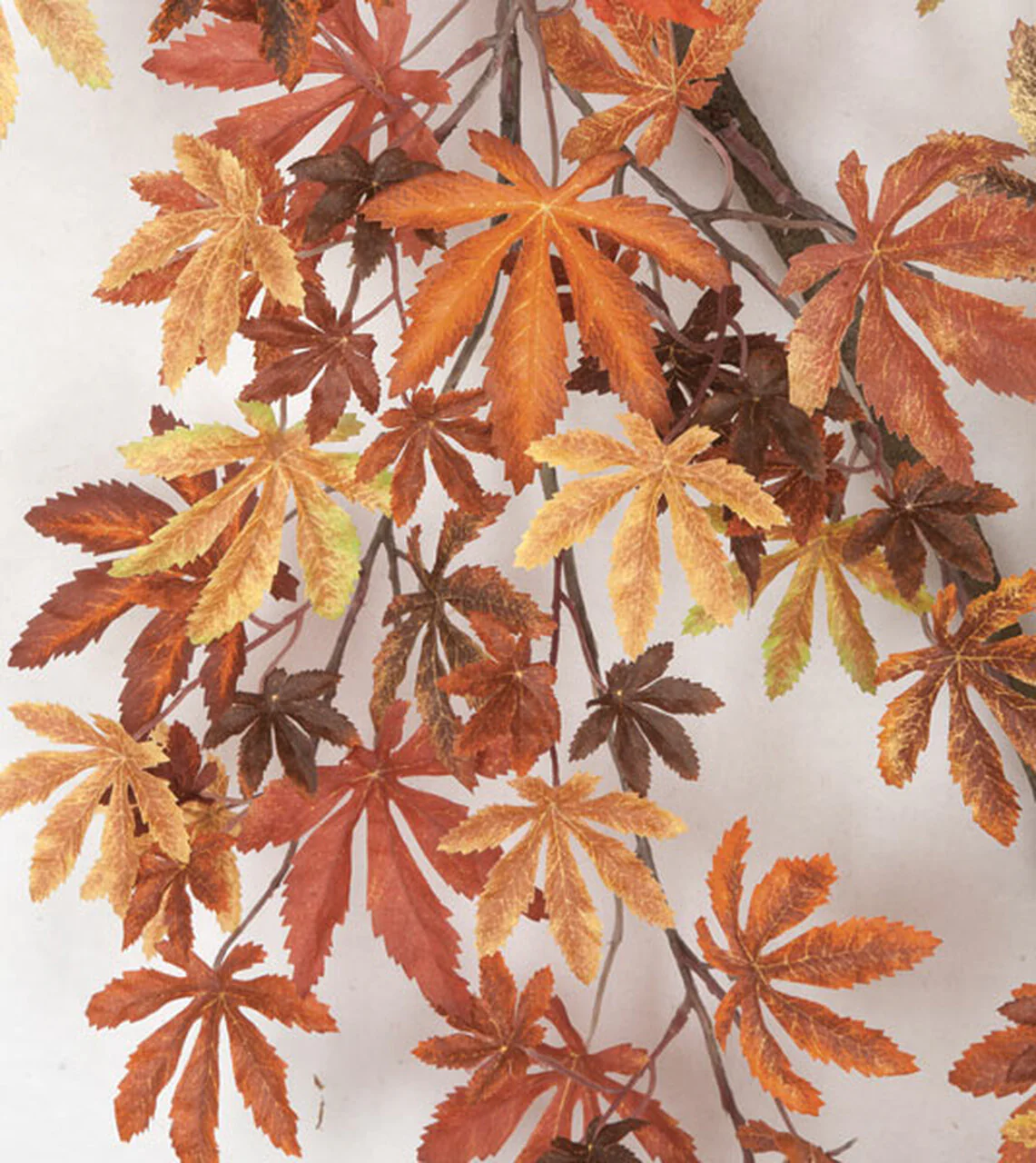 72" Hanging Silk Japanese Maple Leaf Branch Stem -Rust/Brown (Pack of 4) - Image 2