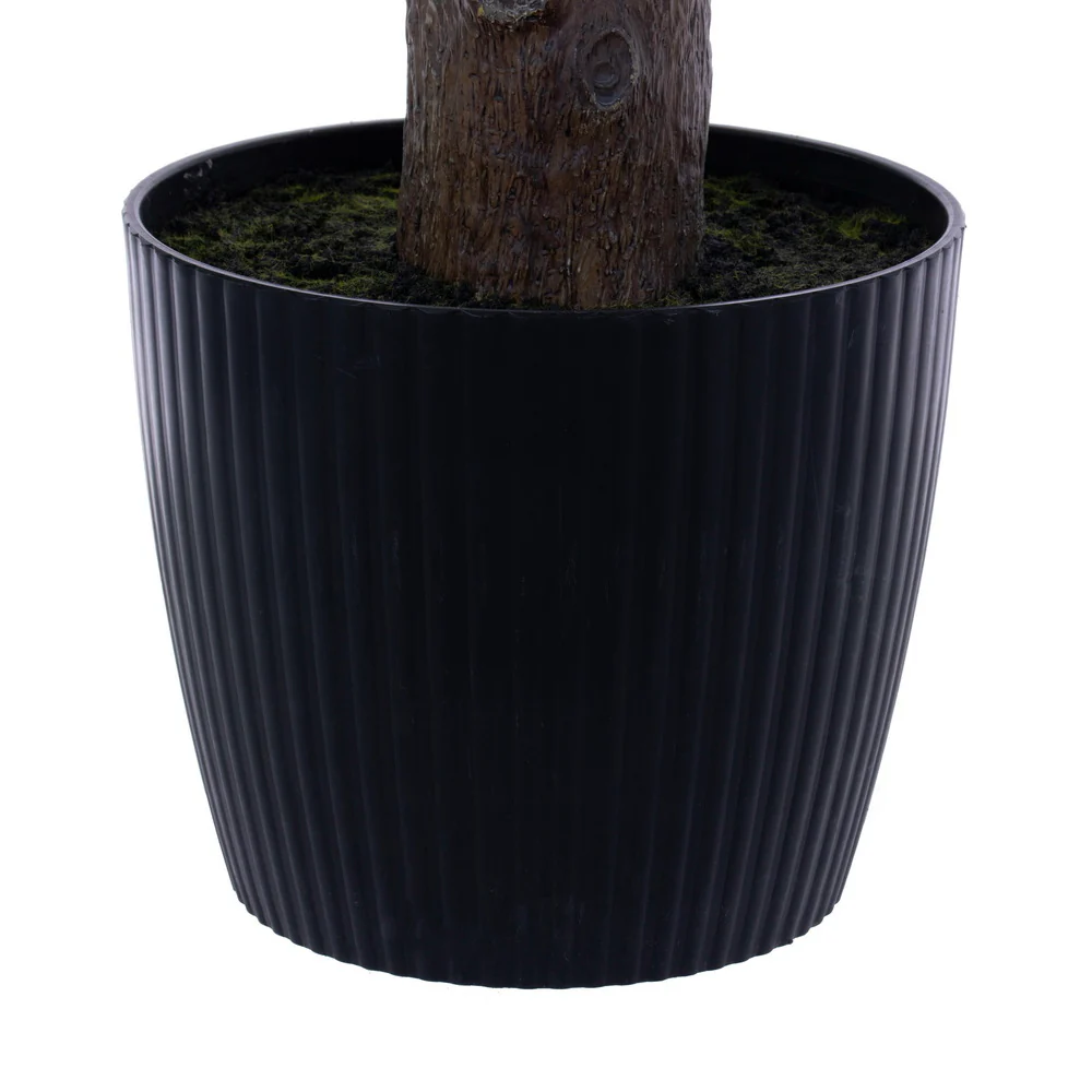 7'2" Outdoor UV-Resistant Artificial Nolina Ponytail Palm Plant w/Planter -Green - Image 2