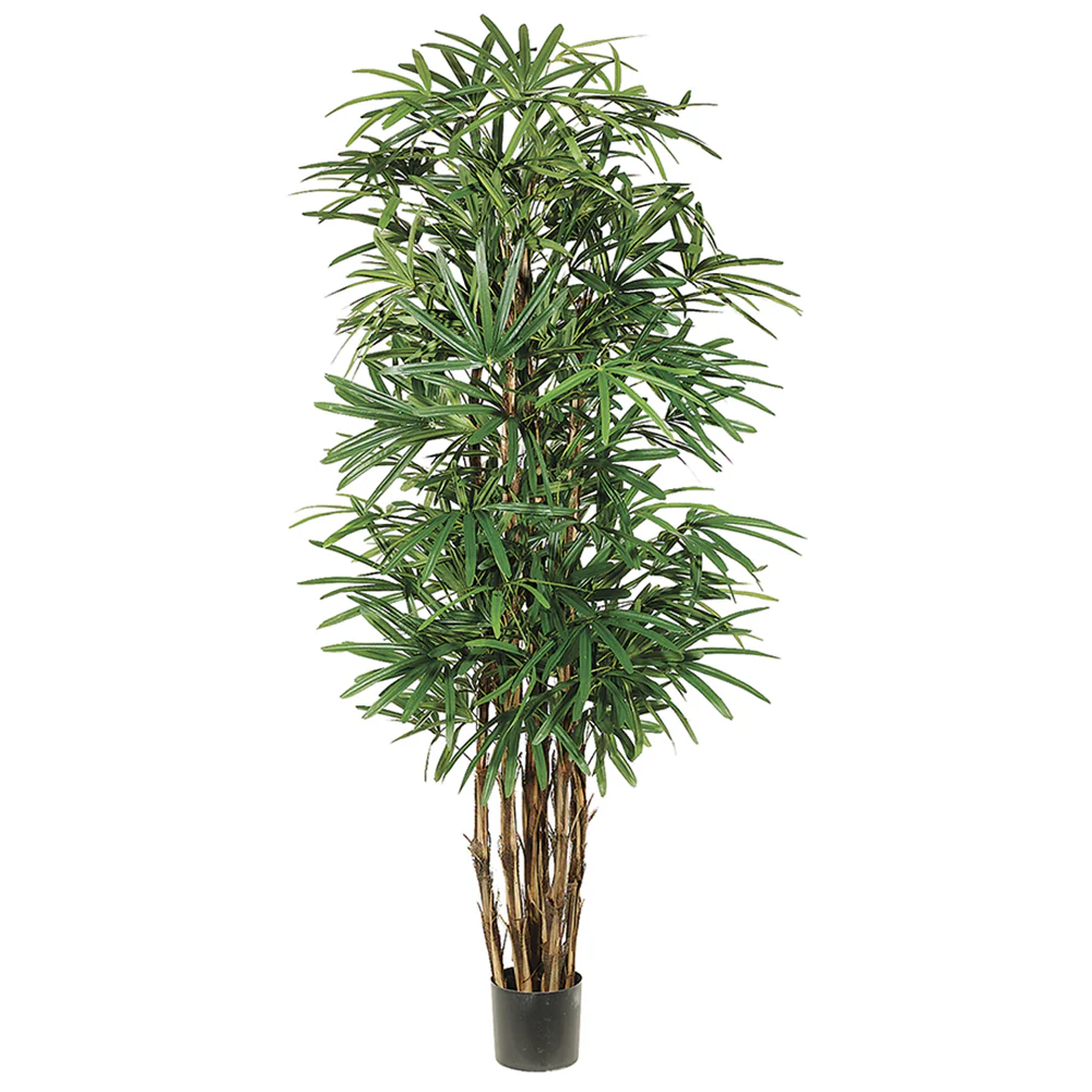 7'6" Honey Lady Silk Palm Tree w/Pot -2 Tone Green