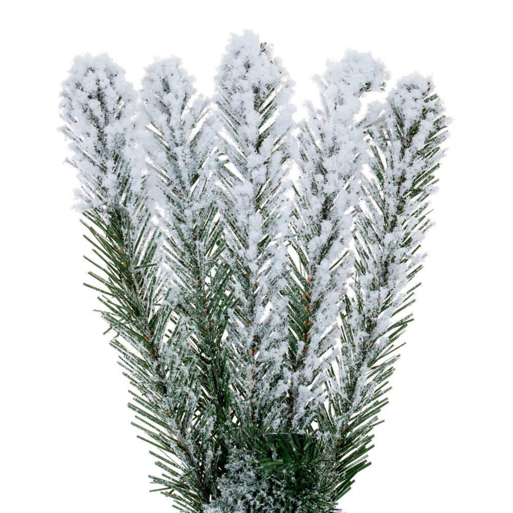 7'6"Hx22"W Snowy Flocked Alpine Artificial Christmas Tree, Unlit -Green - Image 2