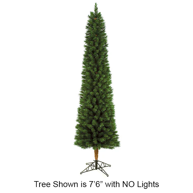7'6"Hx26"W Concord Pine Artificial Christmas Tree, Pre-Lit -Green