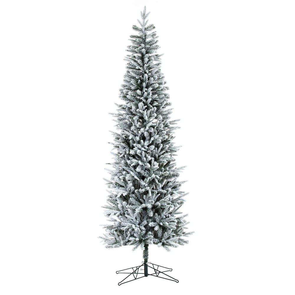 7'6"Hx30"W PE Frosted Tacoma Fraser Fir Artificial Christmas Tree, Unlit -White