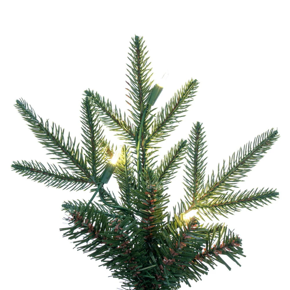 7'6"Hx30"W PE Pencil Bixley Fir Artificial Christmas Tree, LED Pre-Lit -Green - Image 7