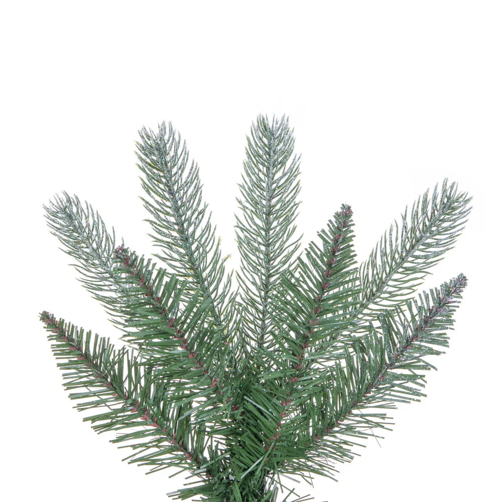 7'6"Hx30"W PE Pencil Frosted Provo Pine Artificial Christmas Tree, Unlit -Green/White - Image 2