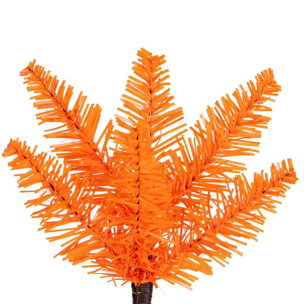 7'6"Hx32"W Pencil Artificial Christmas Tree, Unlit -Orange - Image 2