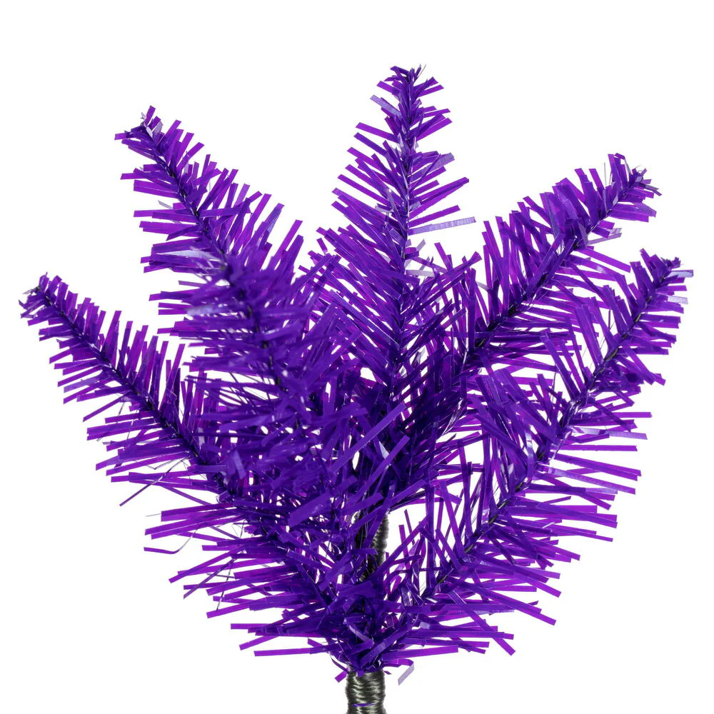 7'6"Hx32"W Pencil Artificial Christmas Tree, Unlit -Purple - Image 3