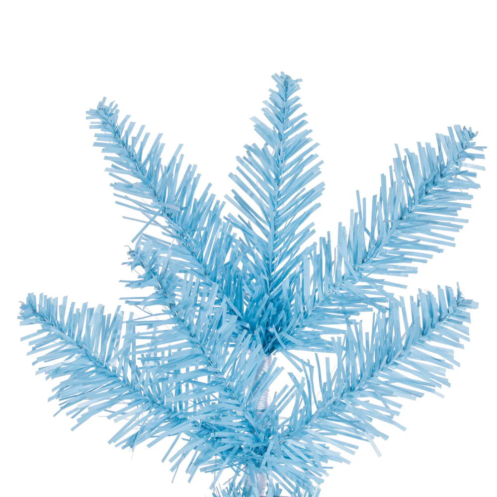 7'6"Hx32"W Pencil Artificial Christmas Tree, Unlit -Sky Blue - Image 2