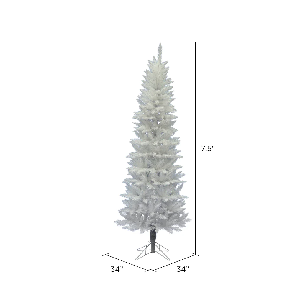 7'6"Hx34"W Pencil Sparkle White Spruce Artificial Christmas Tree, Unlit -White - Image 3