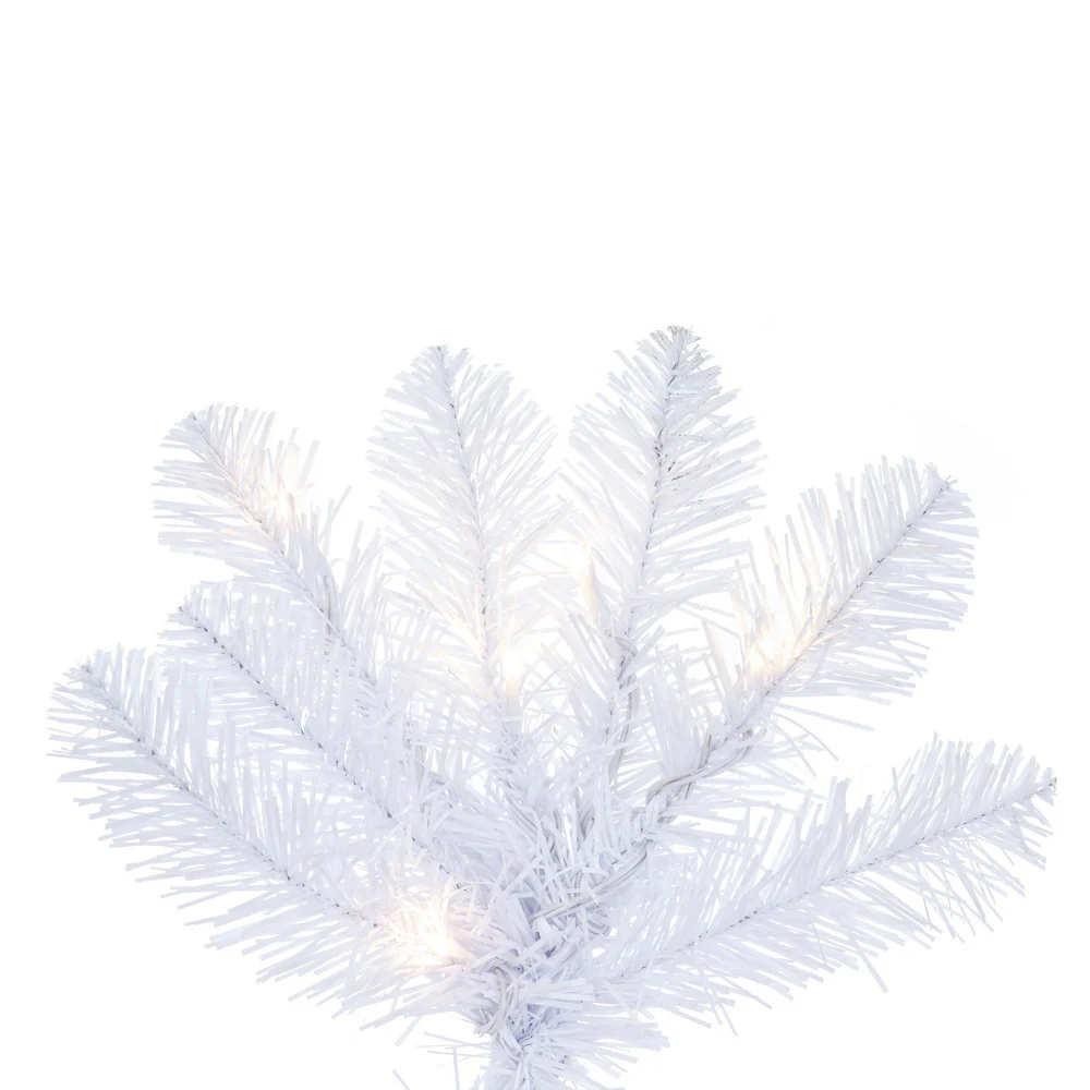 7'6"Hx36"W Pencil White Salem Pine Artificial Christmas Tree, Micro LED Pre-Lit (Multi-Mode) -White - Image 2