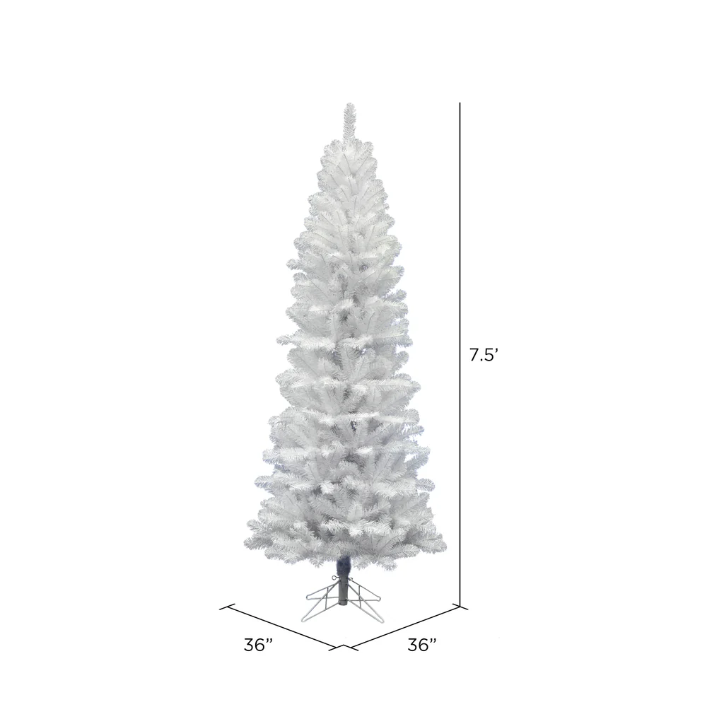 7'6"Hx36"W Pencil White Salem Pine Artificial Christmas Tree, Unlit -White - Image 3