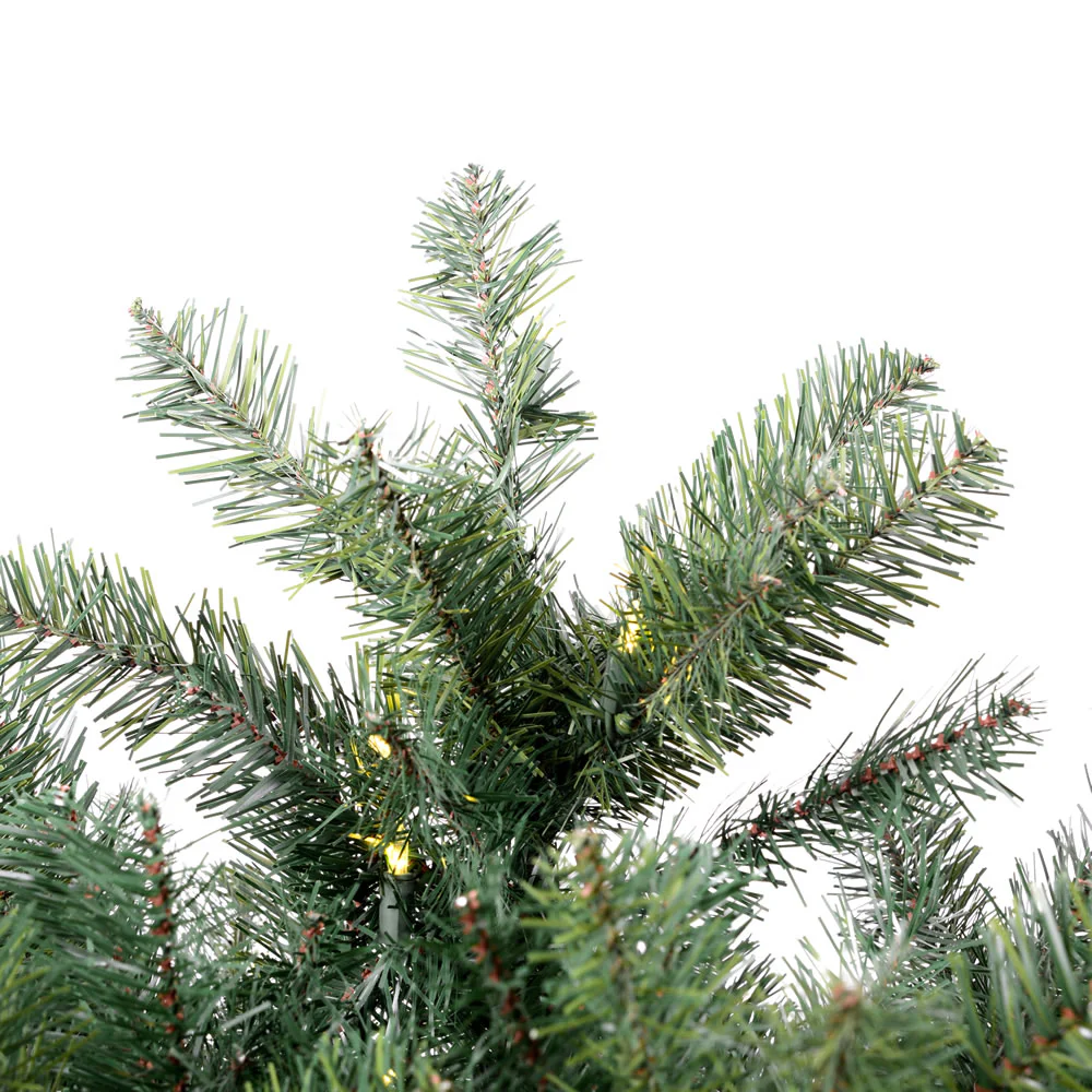 7'6"Hx36"W Slim Salem Pine Artificial Christmas Tree, LED Pre-Lit -Green - Image 6
