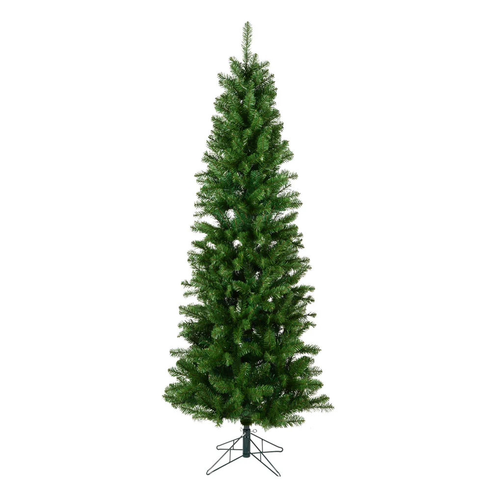 7'6"Hx36"W Slim Salem Pine Artificial Christmas Tree, Unlit -Green