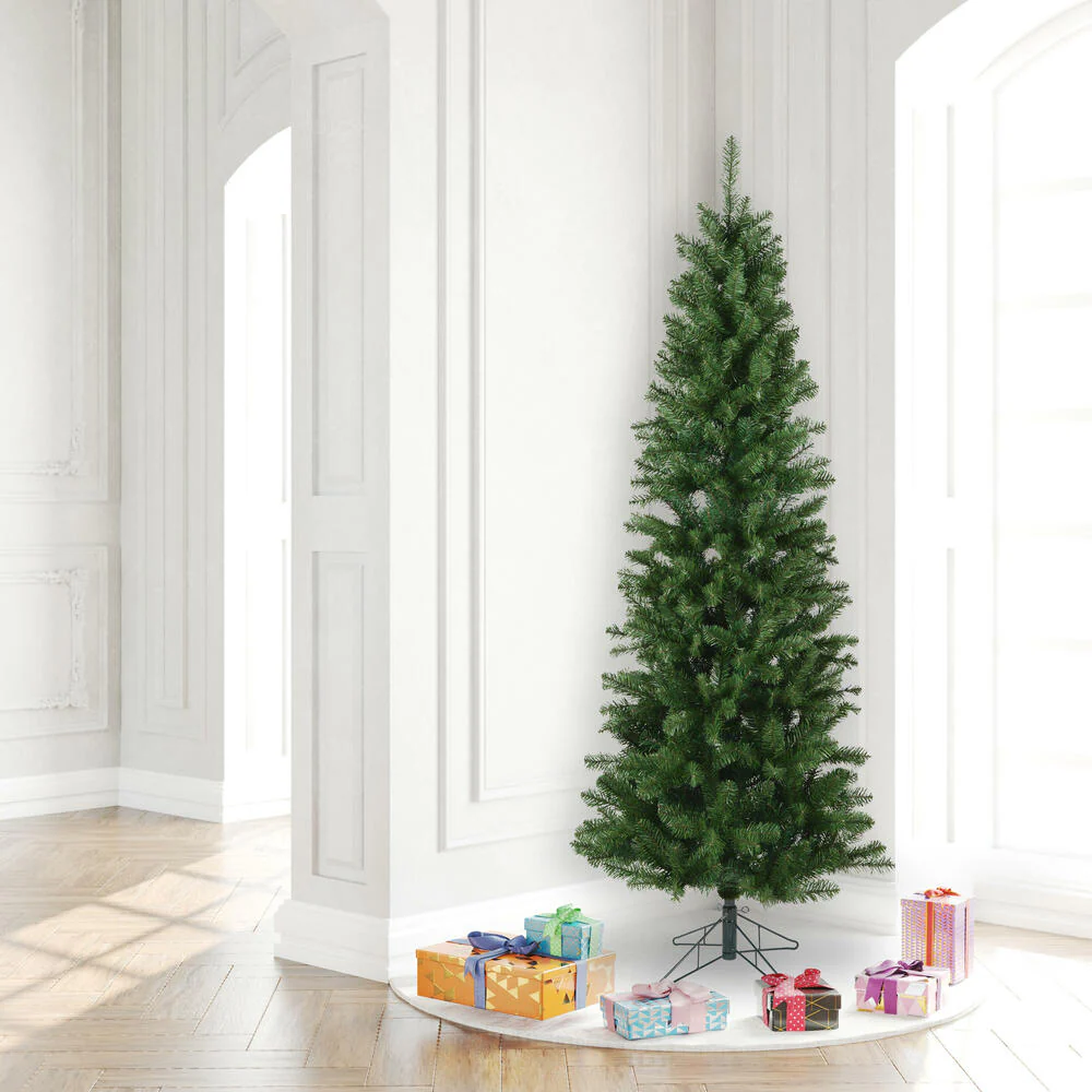7'6"Hx36"W Slim Salem Pine Artificial Christmas Tree, Unlit -Green - Image 6