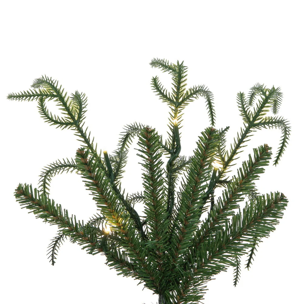 7'6"Hx37"W PE Norfolk Pine Artificial Christmas Tree, Micro LED Pre-Lit (Multi-Mode) -Green - Image 2
