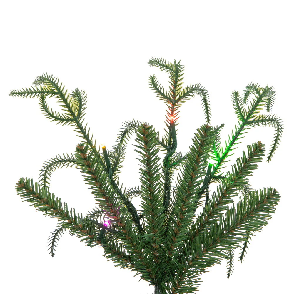 7'6"Hx37"W PE Norfolk Pine Artificial Christmas Tree, Micro LED Pre-Lit (Multi-Mode) -Green - Image 3
