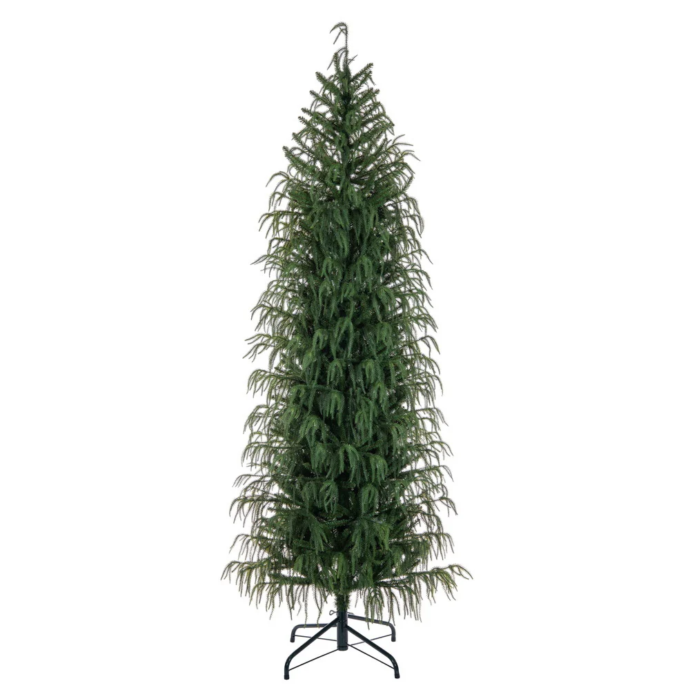 7'6"Hx37"W PE Norfolk Pine Artificial Christmas Tree, Unlit -Green