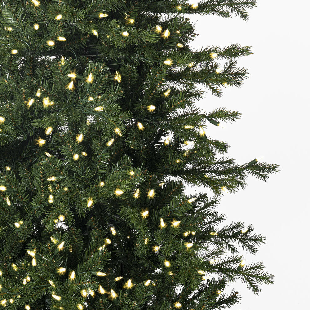7'6"Hx38"W PE Pencil Moutauk Pine Artificial Christmas Tree, LED Pre-Lit -Green - Image 5