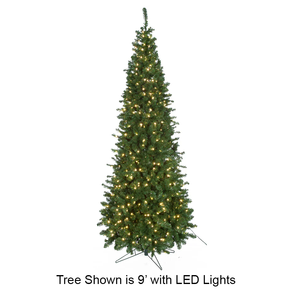 7'6"Hx38"W Winchester Pine Artificial Christmas Tree, Pre-Lit -Green