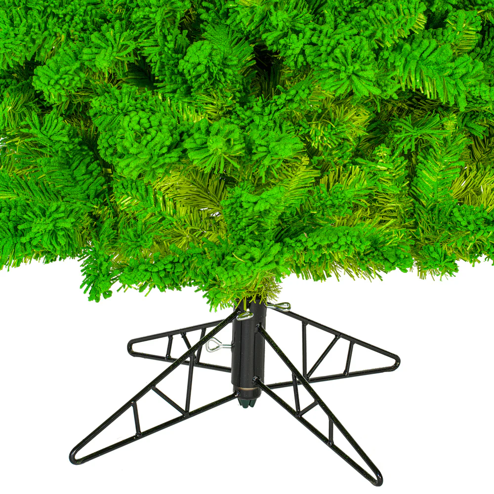 7'6"Hx39"W Flocked Slim Fir Artificial Christmas Tree, Unlit -Lime - Image 3